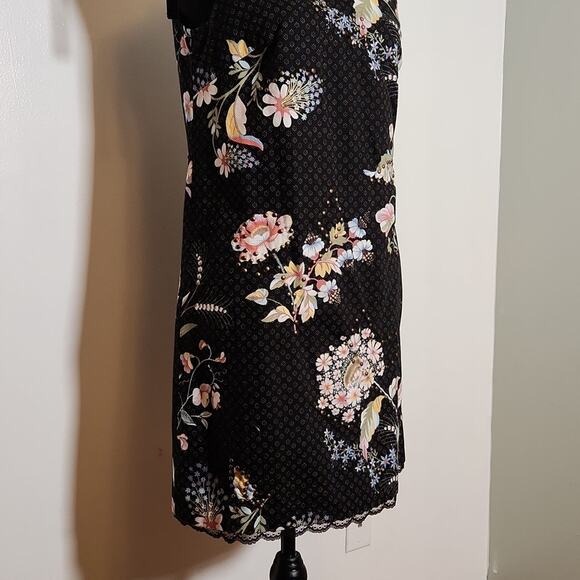 MAEVE Black Floral One Shoulder Shift Dress, Size 6 - Picture 8 of 14